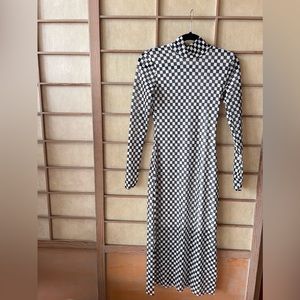 baum und pferdgarten checkered turtleneck dress